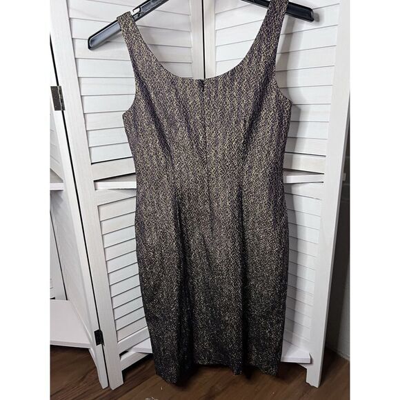 Gorgeous David Meister Metallic Textured Cocktail Evening Dress Size 5 EUC! - Picture 3 of 7